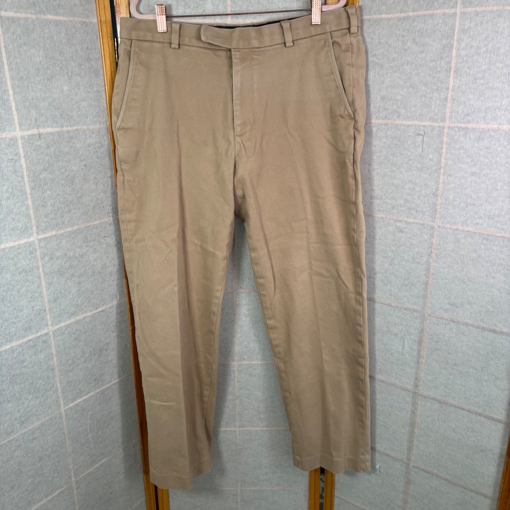 Brooks Brothers Clark Chinos Mens 36x30 Khaki Tan Flannel Line Cotton Pants